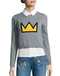 Alice + Olivia X Basquiat Nikia Crown Layered Pullover