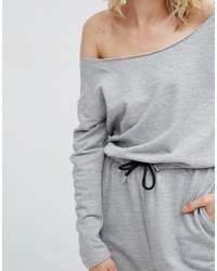 Asos Tall Asos Tall Jumpsuit With Off Shoulder In Sweat