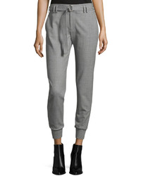 Vince Belted Jogger Suiting Knit Cuff Pants