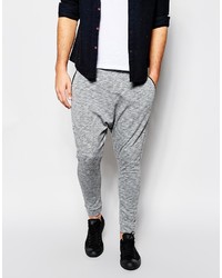 Asos Brand Drop Crotch Joggers With Leather Look Waistband