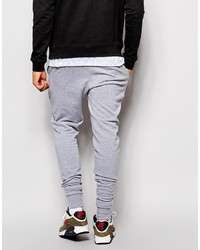 Asos Brand Skinny Joggers With Zip Fly And Button Detail