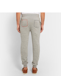 Band Of Outsiders Contrast Stitched Loopback Cotton Jersey Sweatpants