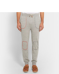 Band Of Outsiders Contrast Stitched Loopback Cotton Jersey Sweatpants