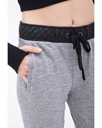 Forever 21 Faux Leather Trimmed Joggers