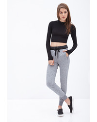 Forever 21 Faux Leather Trimmed Joggers