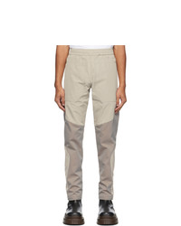 Arnar Mar Jonsson Grey And Beige Patch Engineered Track Trousers