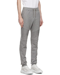Balmain Grey Cotton Logo Lounge Pants