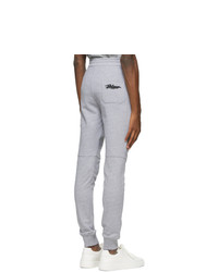 Balmain Grey Flocked Logo Lounge Pants