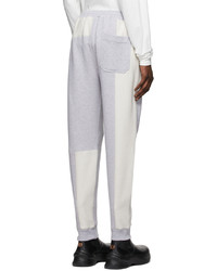 Helmut Lang Grey Off White Colorblock Jogger Lounge Pants