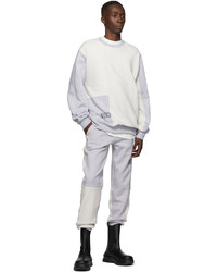Helmut Lang Grey Off White Colorblock Jogger Lounge Pants