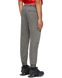 Juun.J Grey Zipper Detail Jogger Lounge Pants