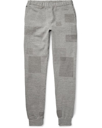 Remi Relief Patchwork Effect Loopback Cotton Blend Jersey Sweatpants