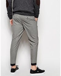 Asos Skinny Cropped Smart Joggers With Rib Cuff