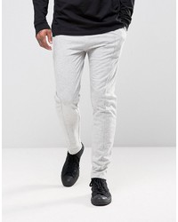 Asos Skinny Joggers With Pintuck Detail In Gray Marl