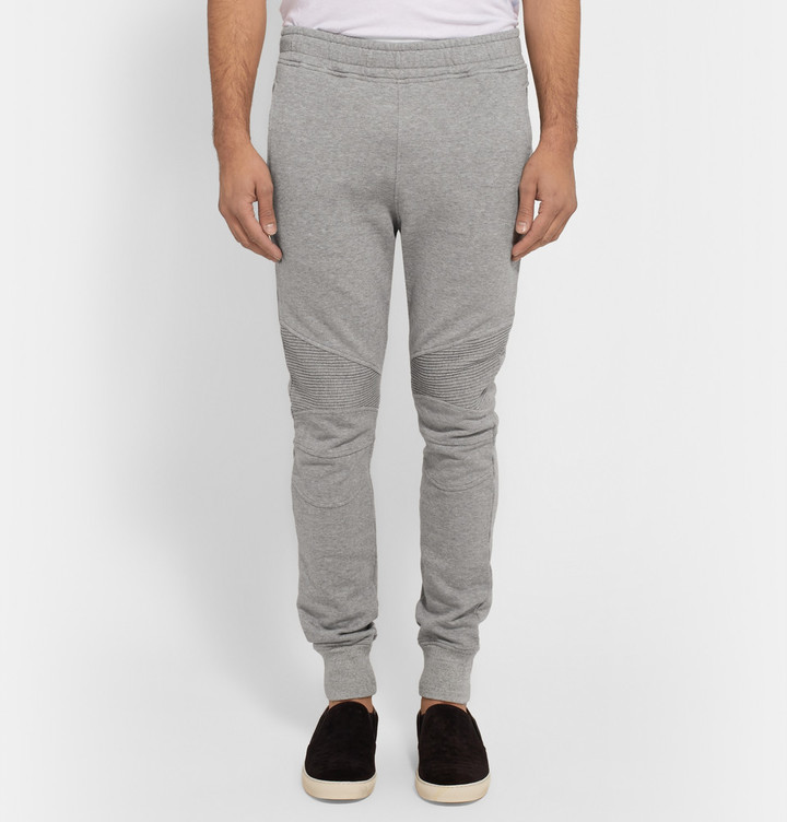 Balmain Slim Fit Loopback Cotton Jersey Biker Sweatpants, $820