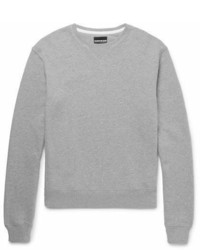 Calvin Klein 205w39nyc Leather Appliqud Loopback Cotton Jersey Sweatshirt