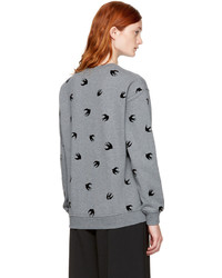 MCQ Alexander Ueen Grey Micro Swallow Sweatshirt