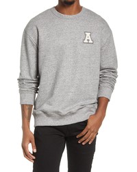 AG Arc Cotton Crewneck Sweatshirt In Collegiate A Heather Grey At Nordstrom