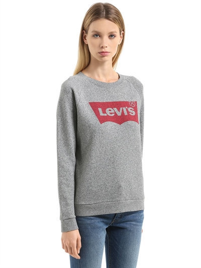 Levi's Batwing Cotton Sweatshirt, $93 | LUISAVIAROMA | Lookastic