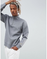 Carhartt WIP Chase Neck Zip Regular Fit Sweatshirt In Grey