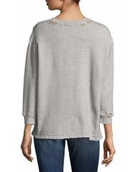 Amo Distressed Cotton Sweatshirt