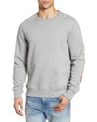 Billy Reid Dover Crewneck Sweatshirt With Patches In Grey At Nordstrom