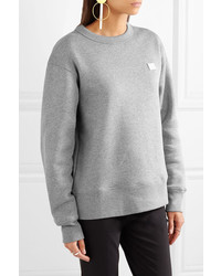 Acne Studios Fairview Appliqud Cotton Jersey Sweatshirt Light Gray