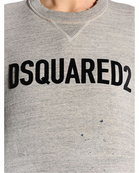Dsquared2 Flocked Logo Cotton Jersey Sweatshirt