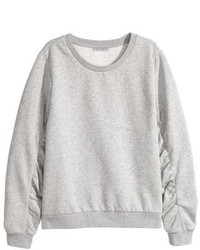 H&M Gathered Sleeve Sweatshirt
