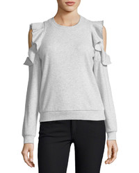 Rebecca Minkoff Gracie Crewneck Cold Shoulder Cotton Sweatshirt
