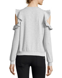 Rebecca Minkoff Gracie Crewneck Cold Shoulder Cotton Sweatshirt