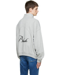 Rhude Gray Quarter Zip Sweatshirt
