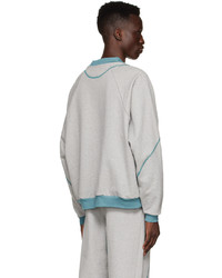 Saul Nash Grey Blue Cotton Sweater