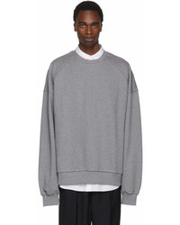 Juun.J Grey Embroidered Deconstruct Back Sweatshirt