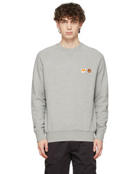 MAISON KITSUNÉ Grey Line Friends Edition Small Patch Sweatshirt