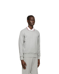 Thom Browne Grey Loopback Rwb Stripe Sweatshirt
