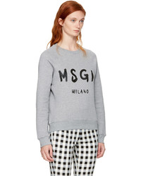MSGM Grey Milano Logo Sweatshirt