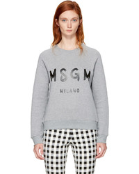 MSGM Grey Milano Logo Sweatshirt