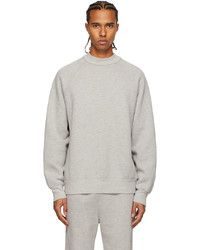 Les Tien Grey Mock Neck Raglan Sweatshirt