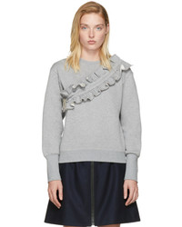 MSGM Grey Ruffle Sweatshirt