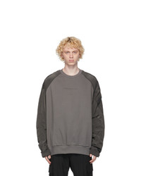 Juun.J Grey Technical Sleeves Sweatshirt