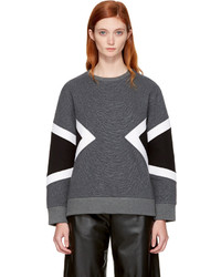Neil Barrett Grey Zebra Modernist Sweatshirt