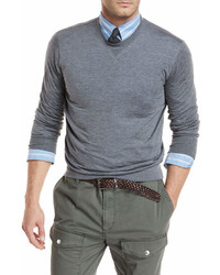 Brunello Cucinelli Heathered Silkcotton Jersey Sweatshirt