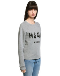 MSGM Logo Printed Cotton Sweatshirt