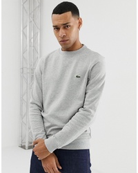 Lacoste Logo Taped Crew Neck Sweat In Grey