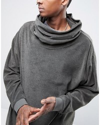 Asos Oversized Cowl Neck Sweatshirt In Towelling