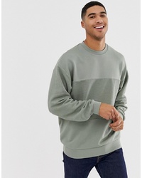 ASOS DESIGN Oversized Sweatshirt In Grey With Reverse Panel