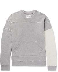 Maison Margiela Panelled Loopback Cotton Jersey Sweatshirt