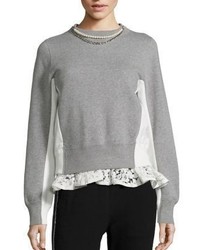 Sacai Pearl Lace Colorblock Sweatshirt