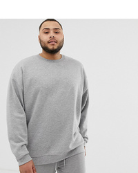 ASOS DESIGN Plus Oversized Sweatshirt In Grey Marl
